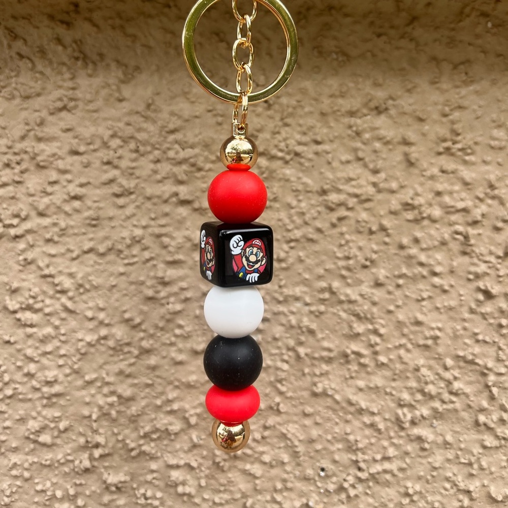 Beaded Mario Brothers Keychain